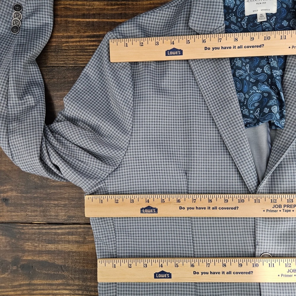 Construct Mens Sport Coat Blazer Two Button Knit Stretch Slim Fit Size 46R / XXL - Picture 2 of 15
